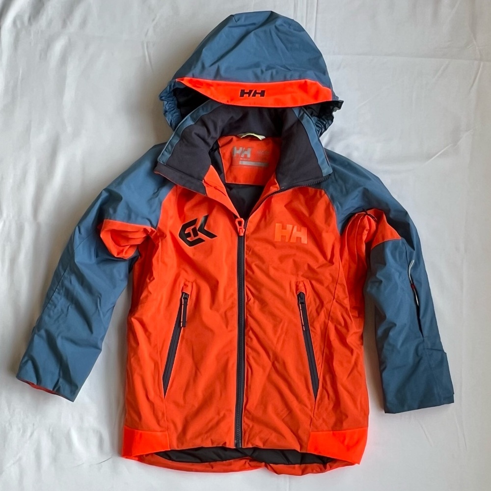 Helly Hansen Junior Stuben Ski/Snow Jacket Boys Size 140/10Yrs Orange/Blue
